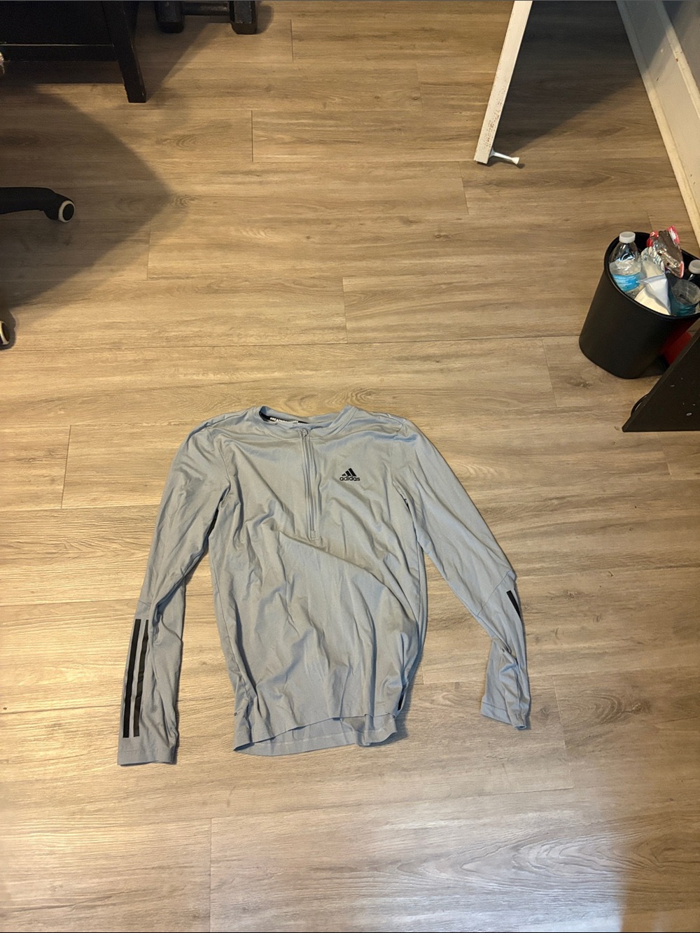 adidas Light Blue Full-Zip Jacket with #READYFORSPORT Trim
